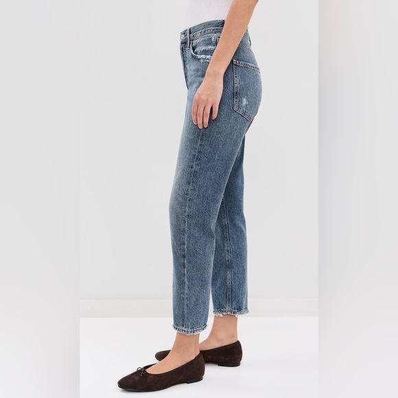 Agolde Riley High Rise Straight Crop in Frequency - Picture 4 of 13